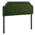 Magnolia Stain-Resistant Performance Velvet Full Size Headboard - Moss Green Dark Green