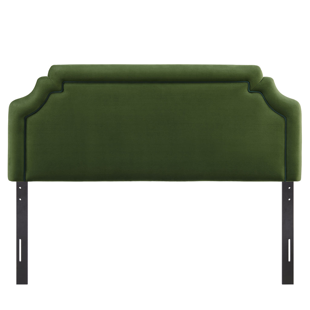 Magnolia Stain-Resistant Performance Velvet Full Size Headboard - Moss Green Dark Green