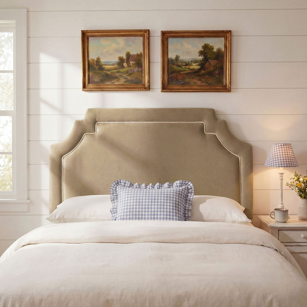 Magnolia Stain-Resistant Performance Velvet Full Size Headboard - Taupe Almond