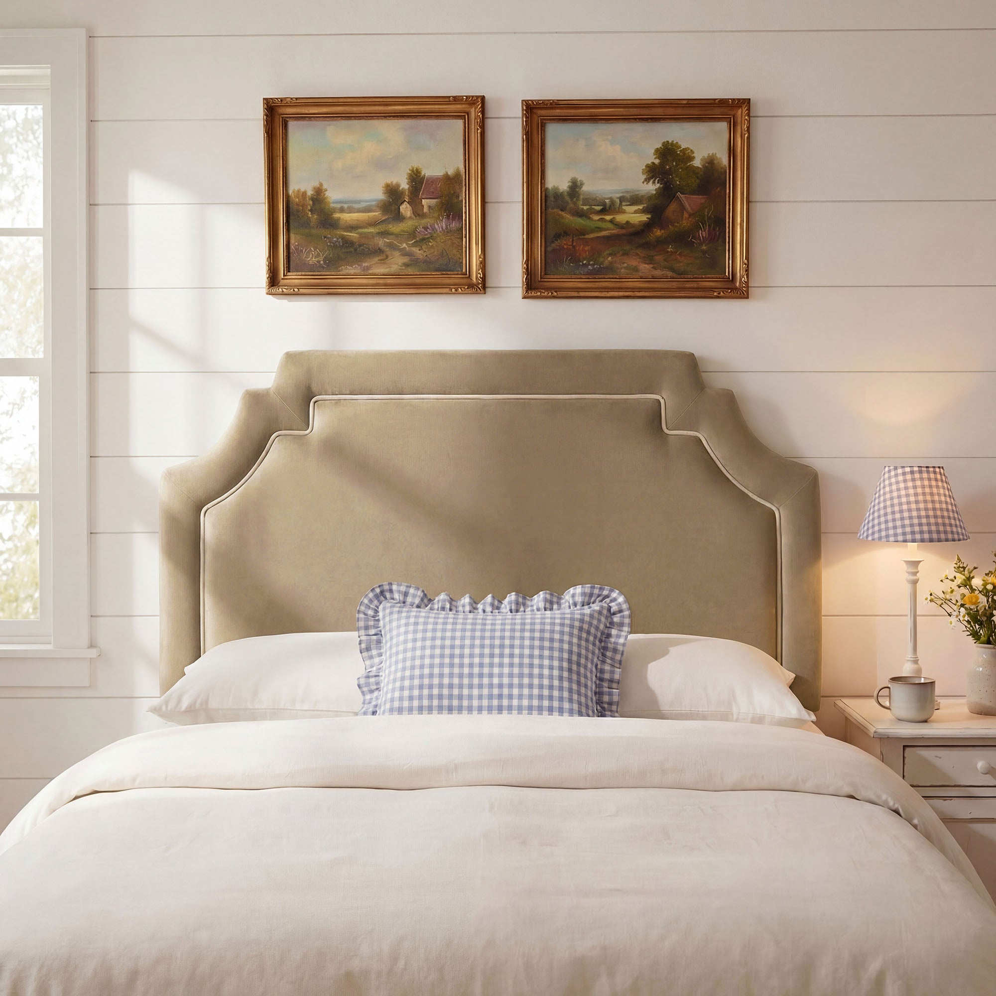 Magnolia Stain-Resistant Performance Velvet Full Size Headboard - Taupe Almond