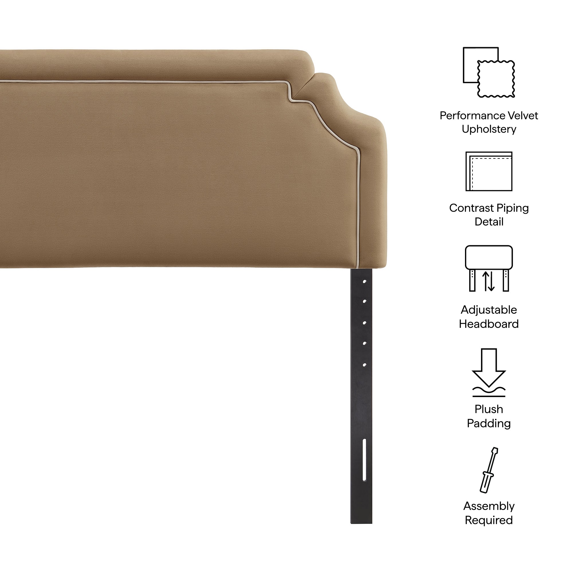 Magnolia Stain-Resistant Performance Velvet Full Size Headboard - Taupe Almond