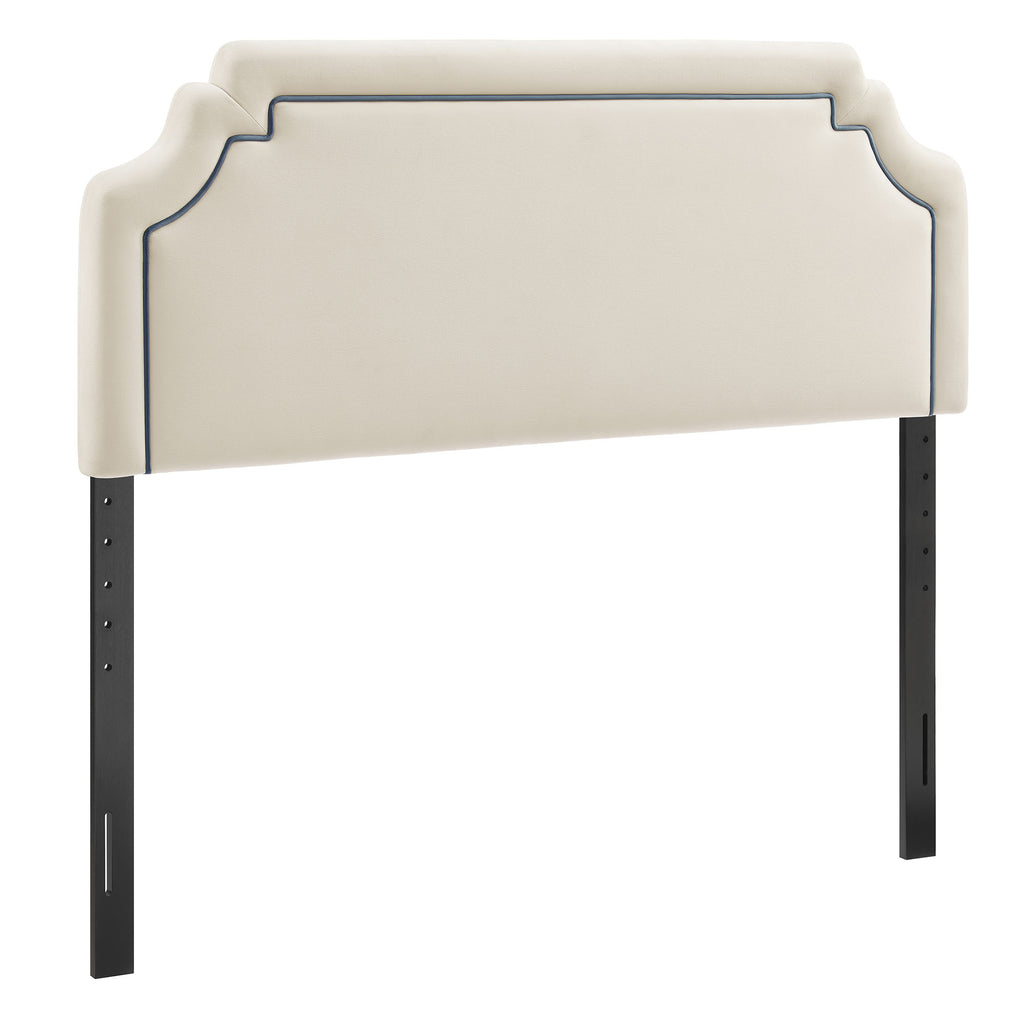 Magnolia Stain-Resistant Performance Velvet Queen Size Headboard - Alabaster Cadet Blue