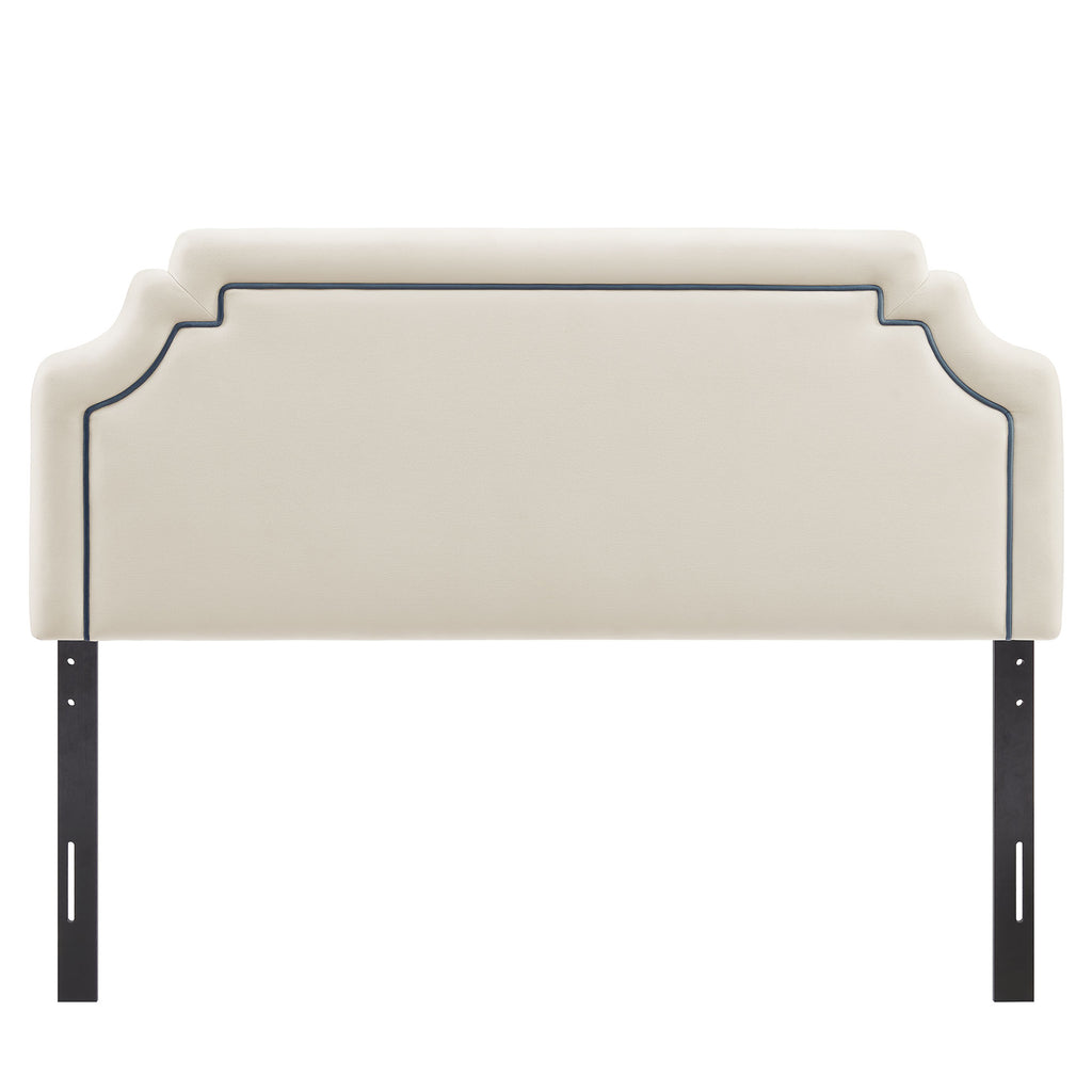 Magnolia Stain-Resistant Performance Velvet Queen Size Headboard - Alabaster Cadet Blue