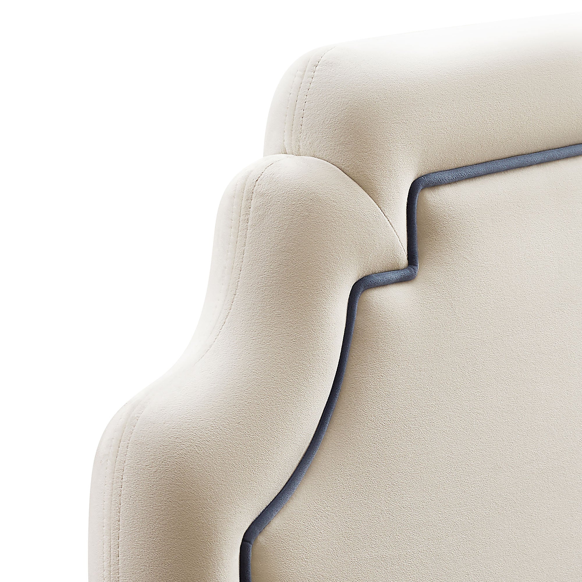 Magnolia Stain-Resistant Performance Velvet Queen Size Headboard - Alabaster Cadet Blue