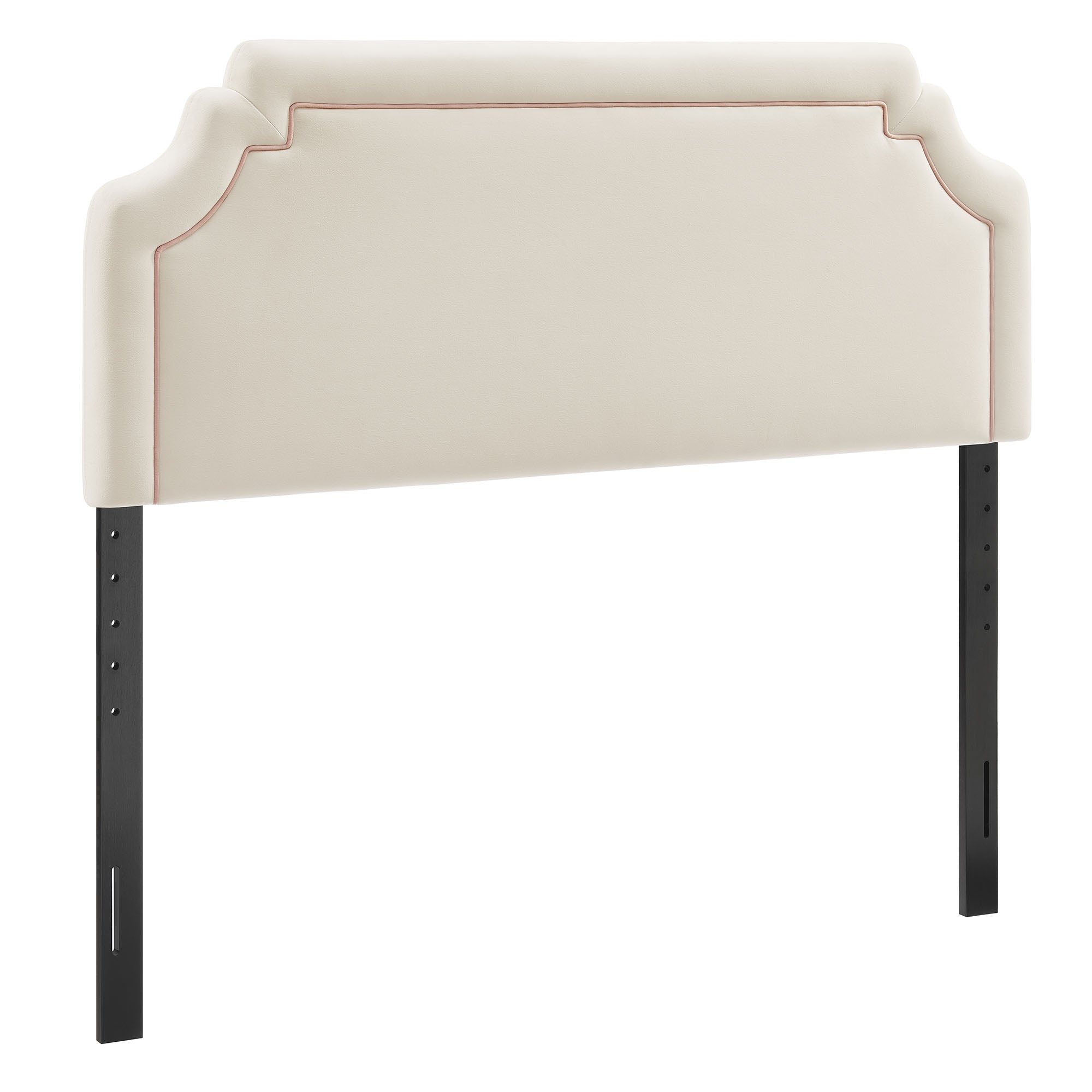Magnolia Stain-Resistant Performance Velvet Queen Size Headboard - Alabaster Pink