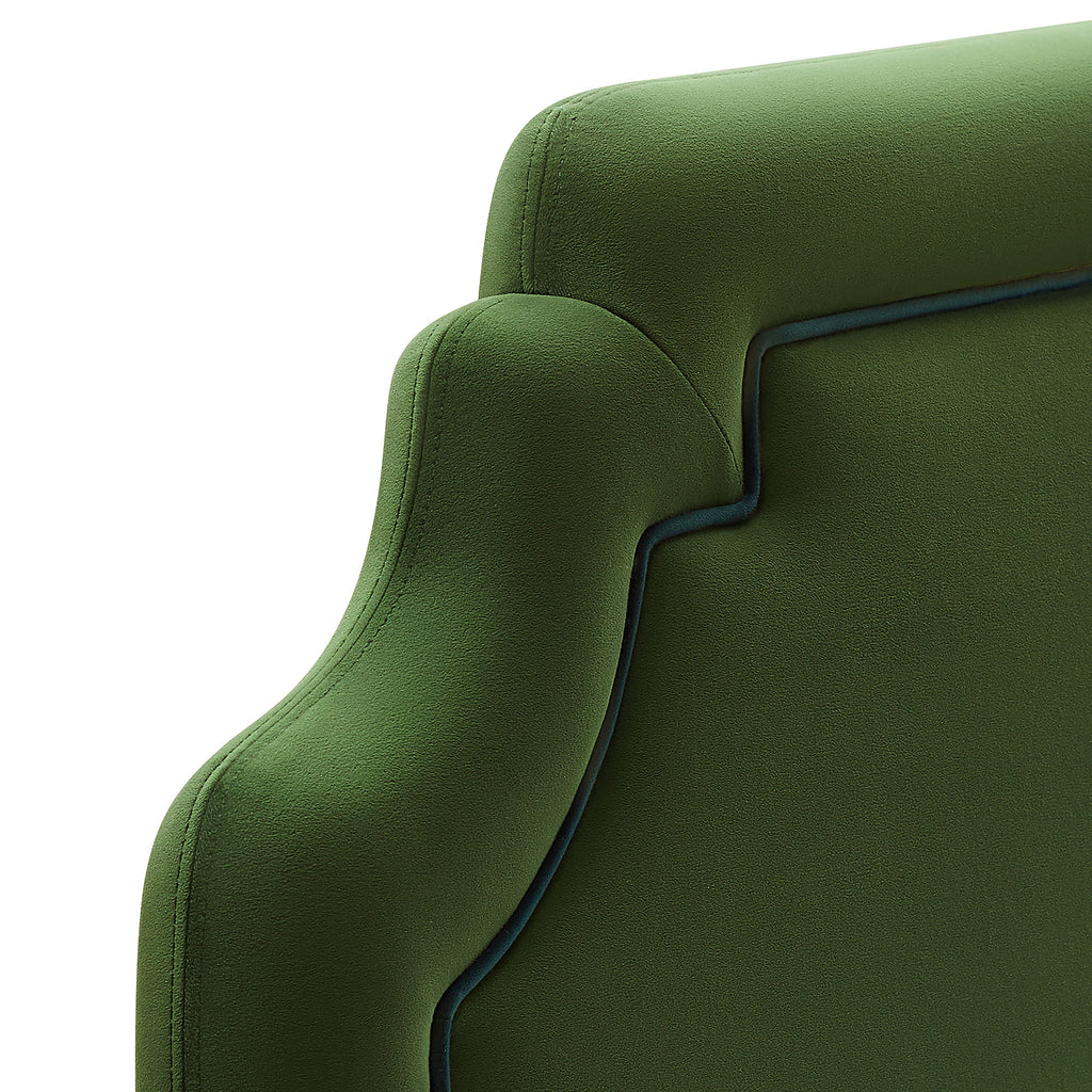 Magnolia Stain-Resistant Performance Velvet Queen Size Headboard - Moss Green Dark Green
