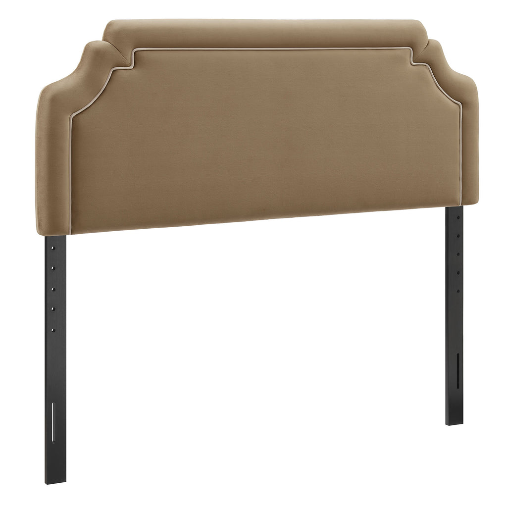 Magnolia Stain-Resistant Performance Velvet Queen Size Headboard - Taupe Almond