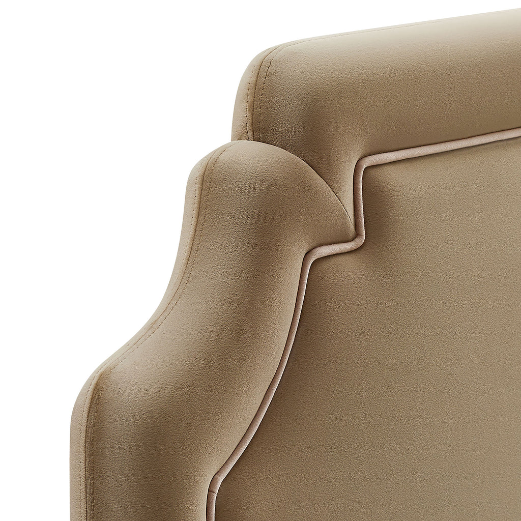 Magnolia Stain-Resistant Performance Velvet Queen Size Headboard - Taupe Almond