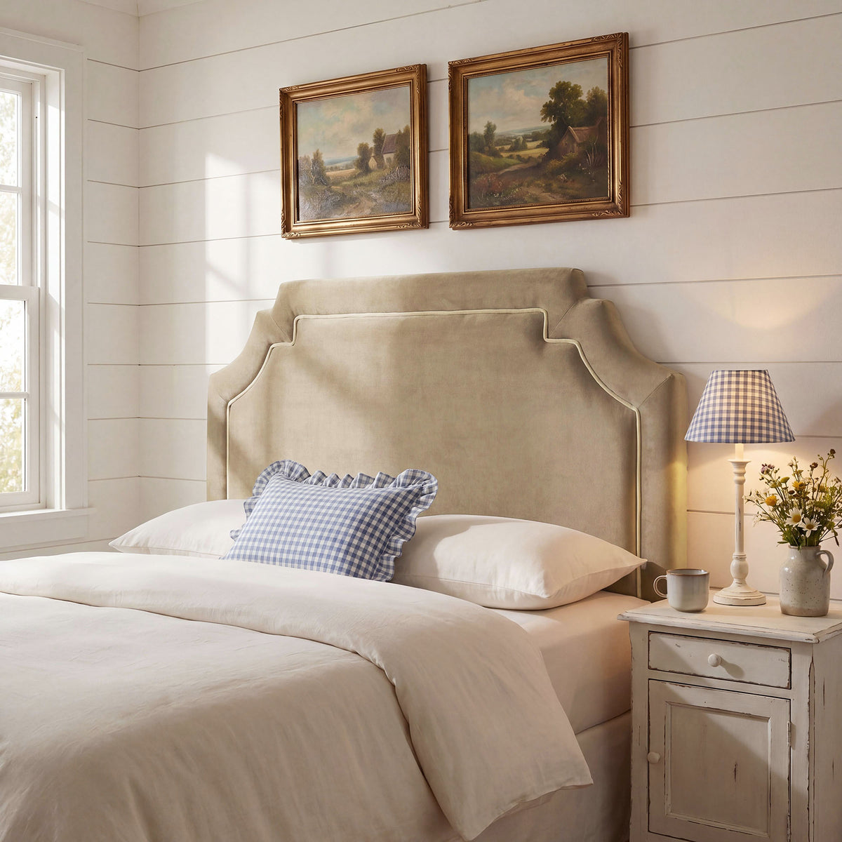 Magnolia Stain-Resistant Performance Velvet Queen Size Headboard - Taupe Almond