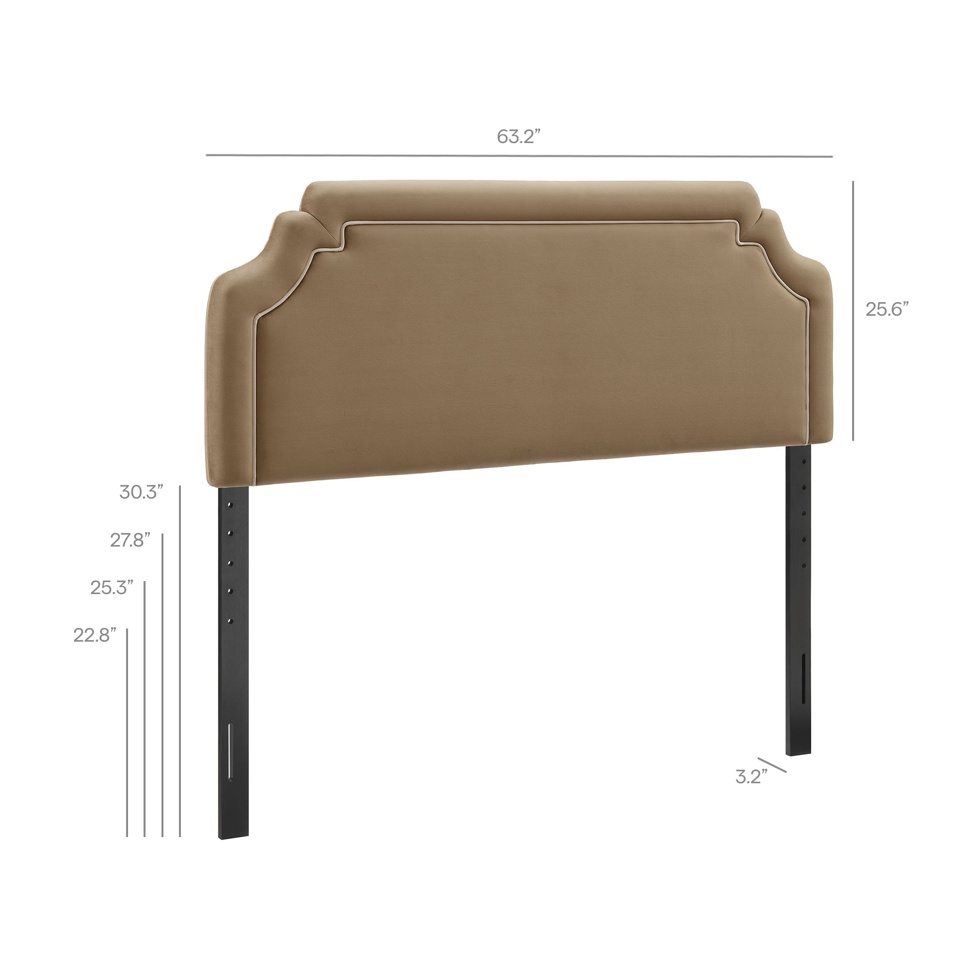 Magnolia Stain-Resistant Performance Velvet Queen Size Headboard - Taupe Almond