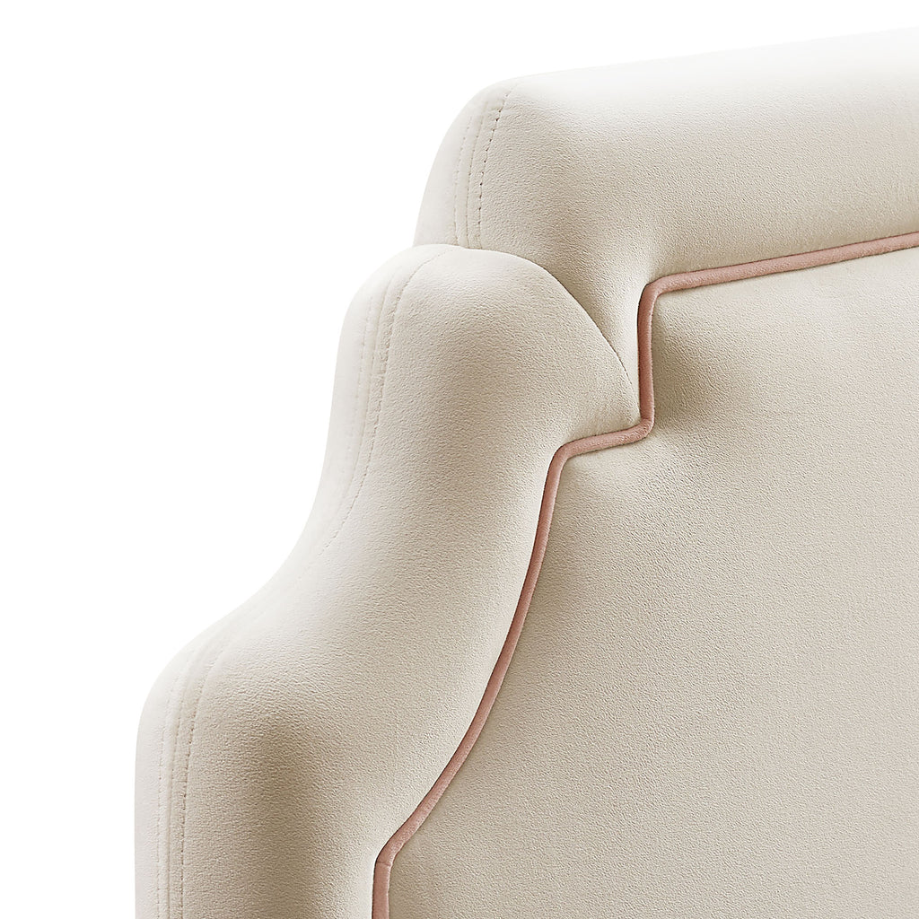 Magnolia Stain-Resistant Performance Velvet King Size Headboard - Alabaster Pink