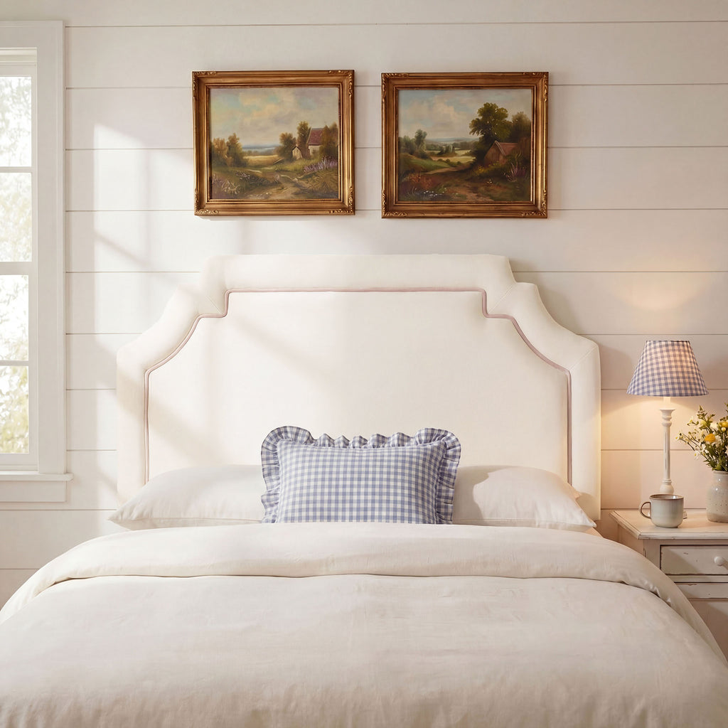 Magnolia Stain-Resistant Performance Velvet King Size Headboard - Alabaster Pink