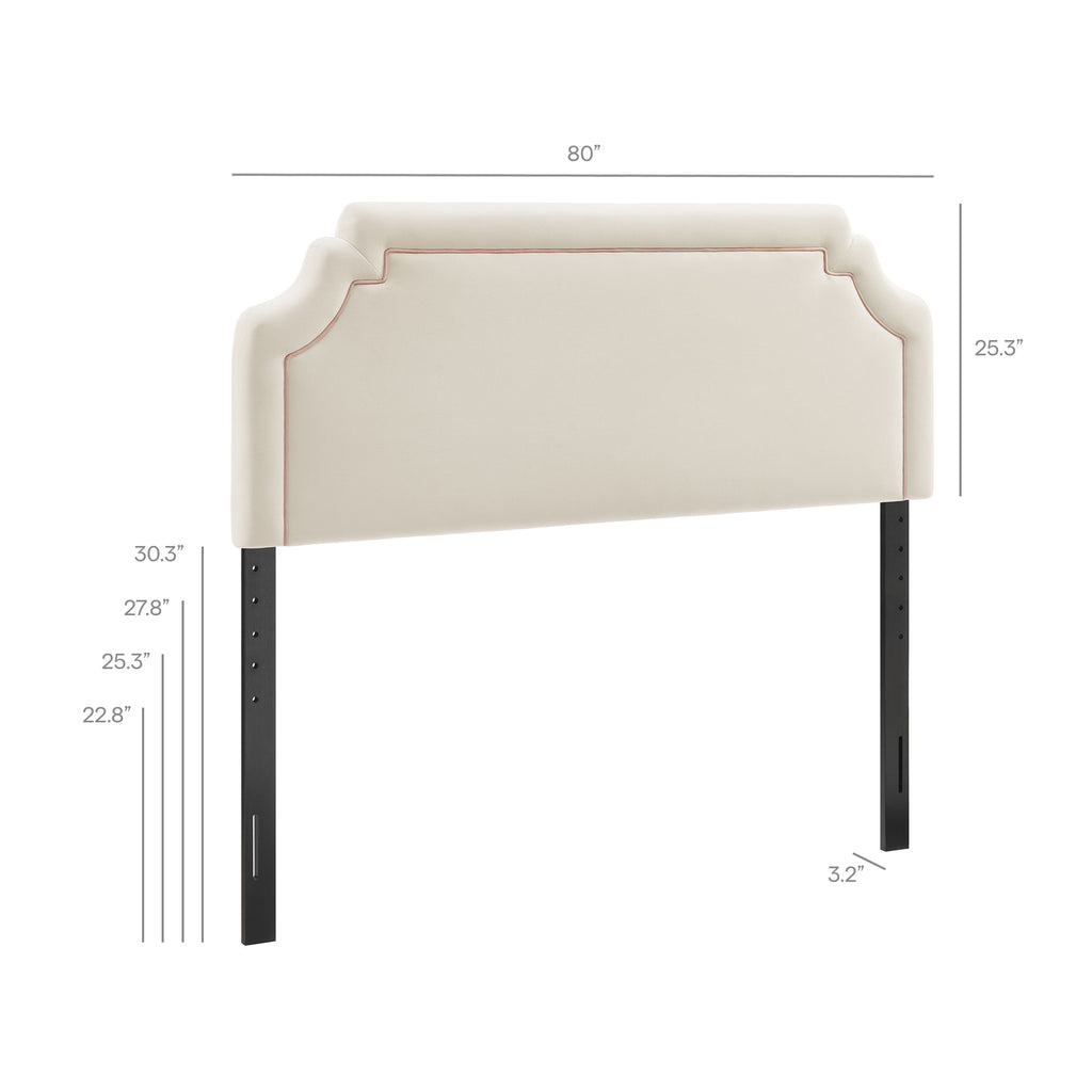 Magnolia Stain-Resistant Performance Velvet King Size Headboard - Alabaster Pink