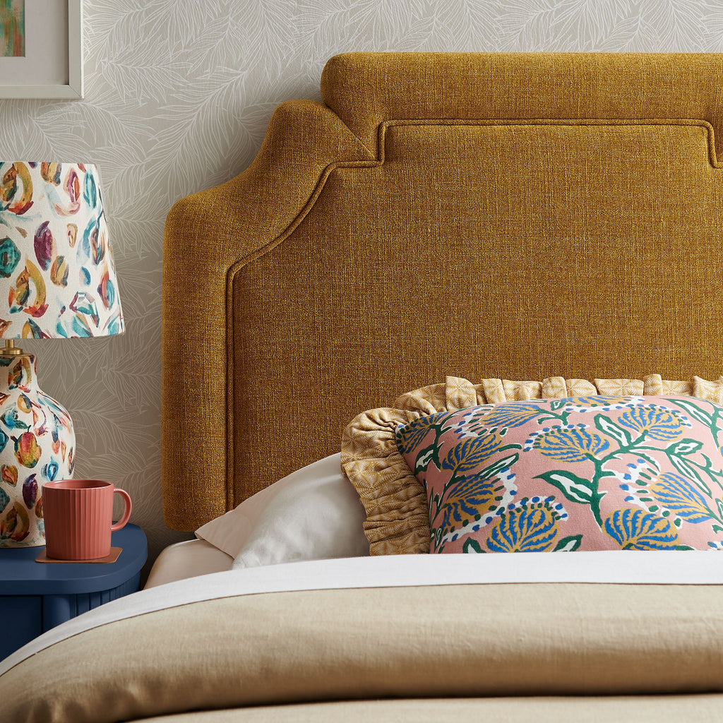 Magnolia Upholstered Fabric Twin Size Headboard - Copper