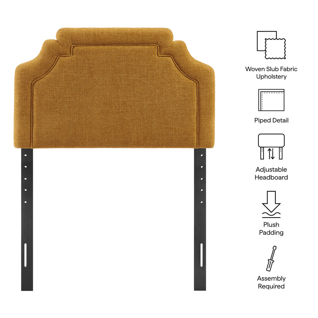 Magnolia Upholstered Fabric Twin Size Headboard - Copper