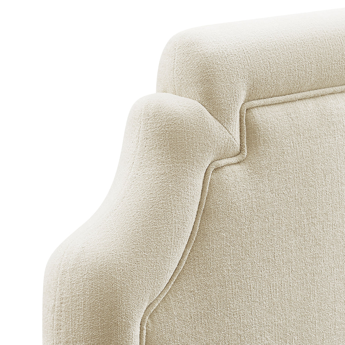 Magnolia Upholstered Fabric Twin Size Headboard - Ecru