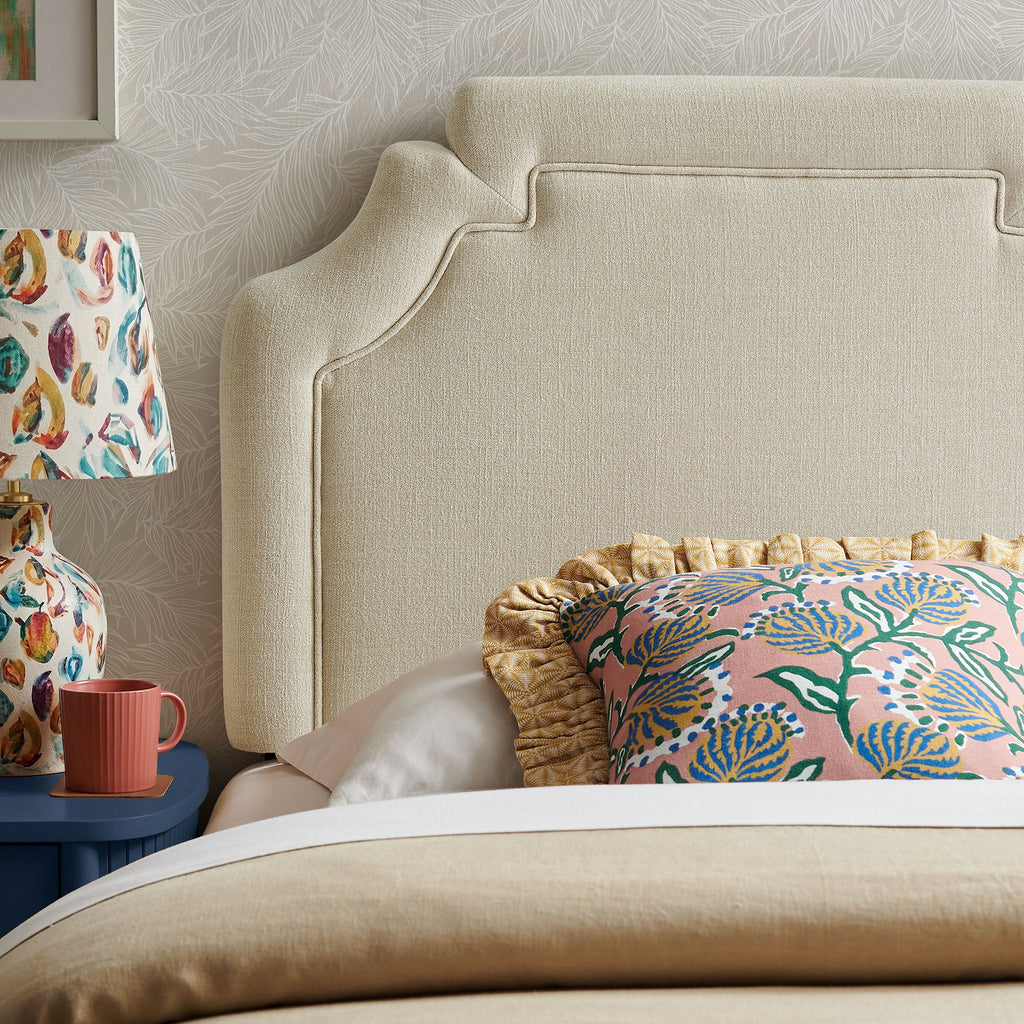 Magnolia Upholstered Fabric Twin Size Headboard - Ecru