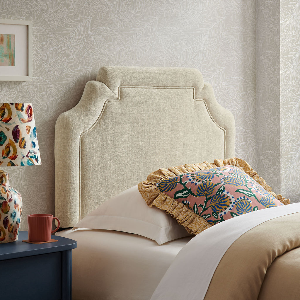 Magnolia Upholstered Fabric Twin Size Headboard - Ecru