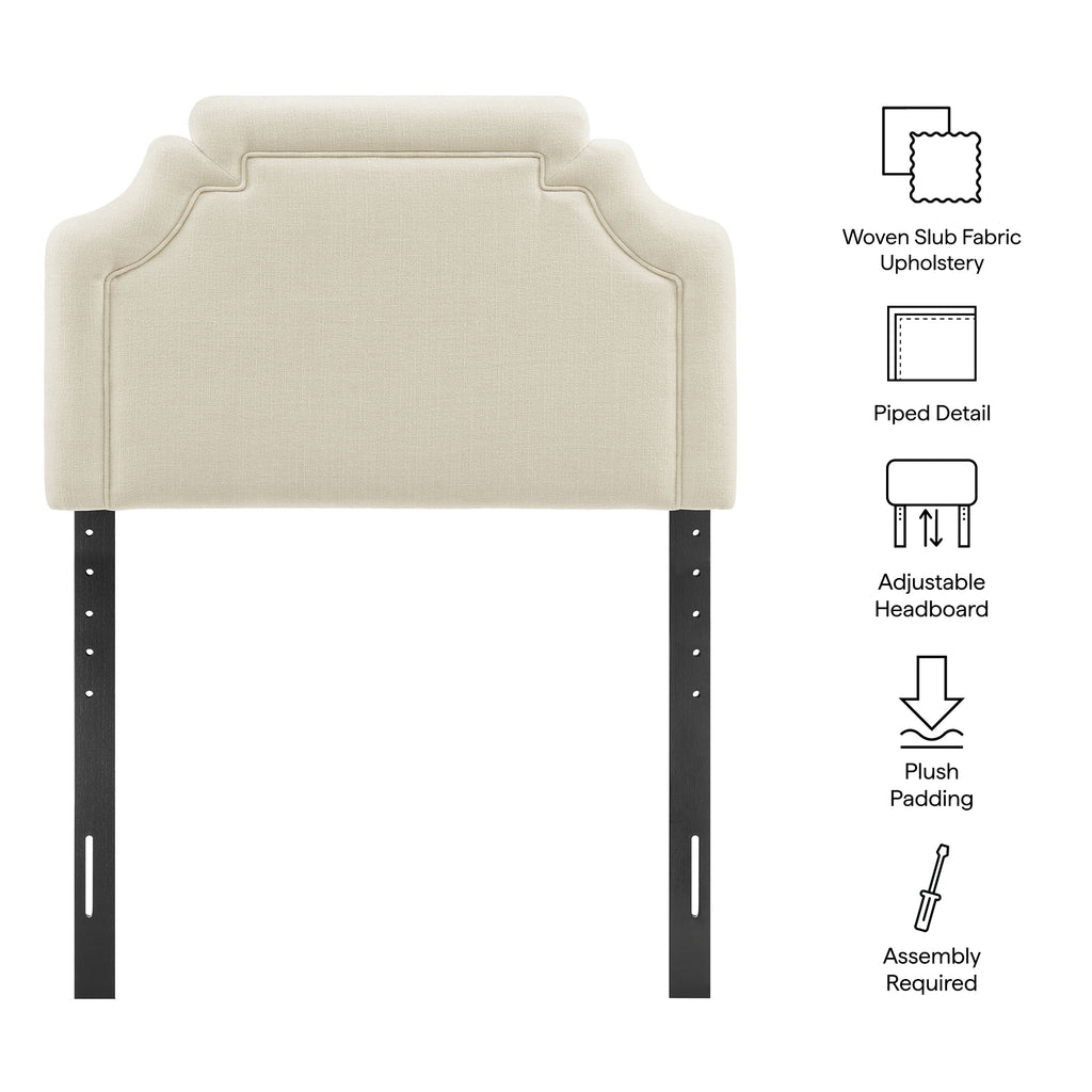 Magnolia Upholstered Fabric Twin Size Headboard - Ecru