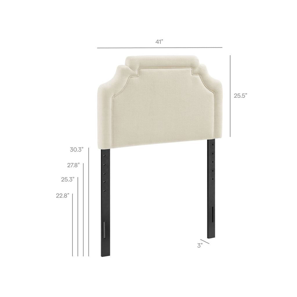 Magnolia Upholstered Fabric Twin Size Headboard - Ecru