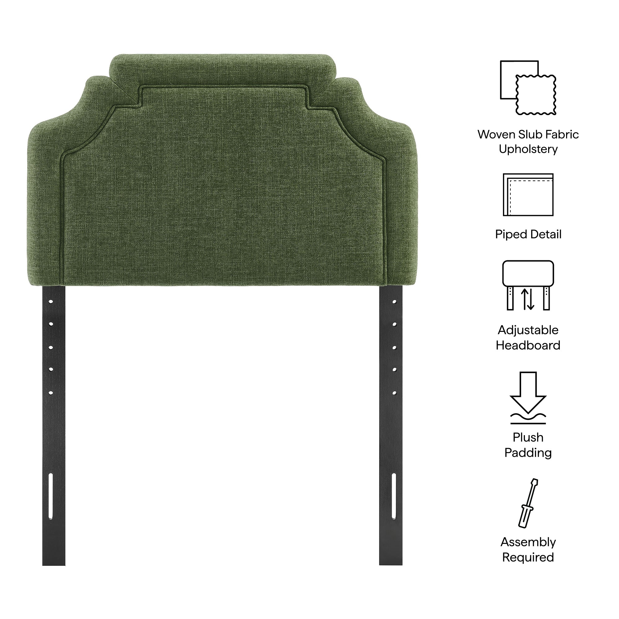 Magnolia Upholstered Fabric Twin Size Headboard - Foliage