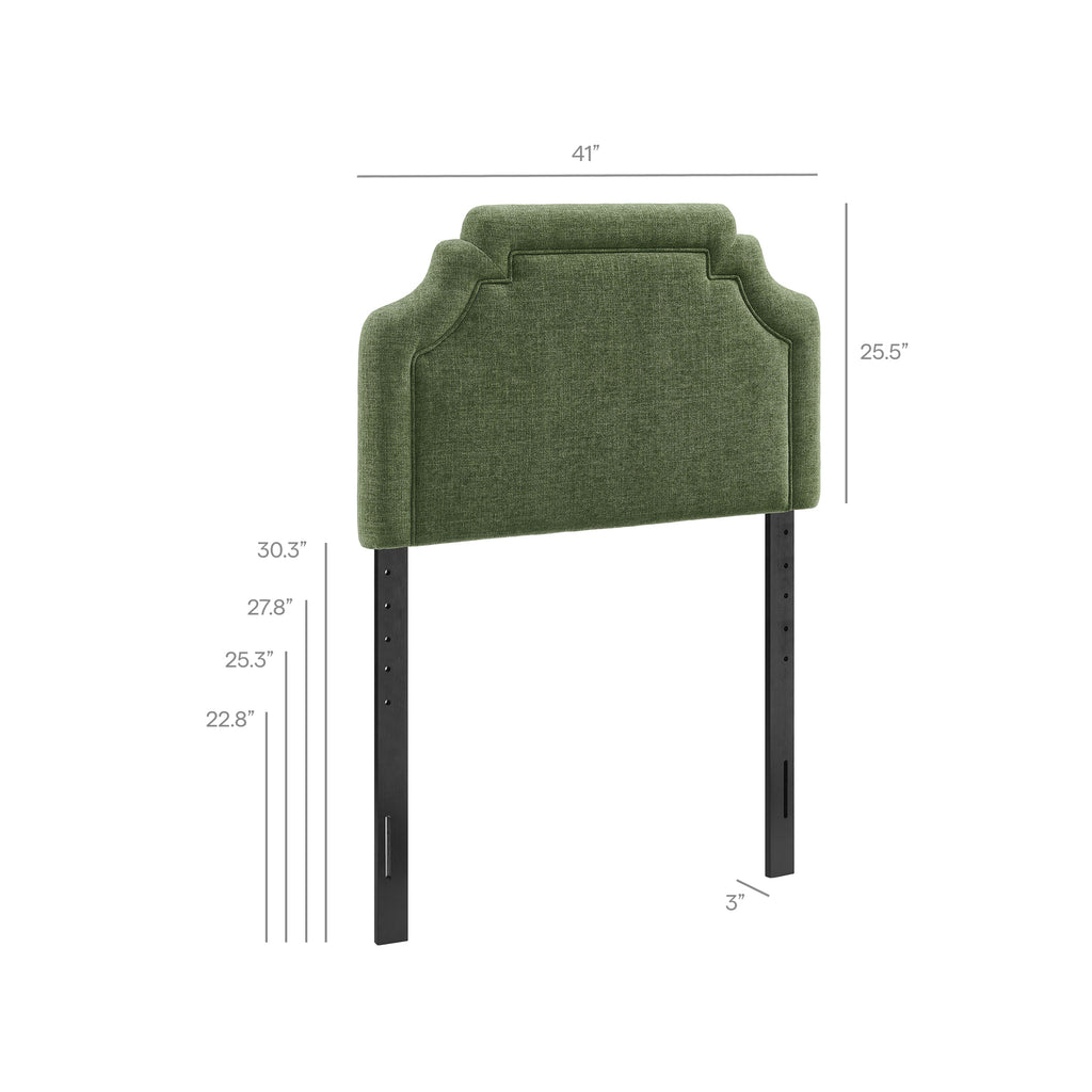 Magnolia Upholstered Fabric Twin Size Headboard - Foliage