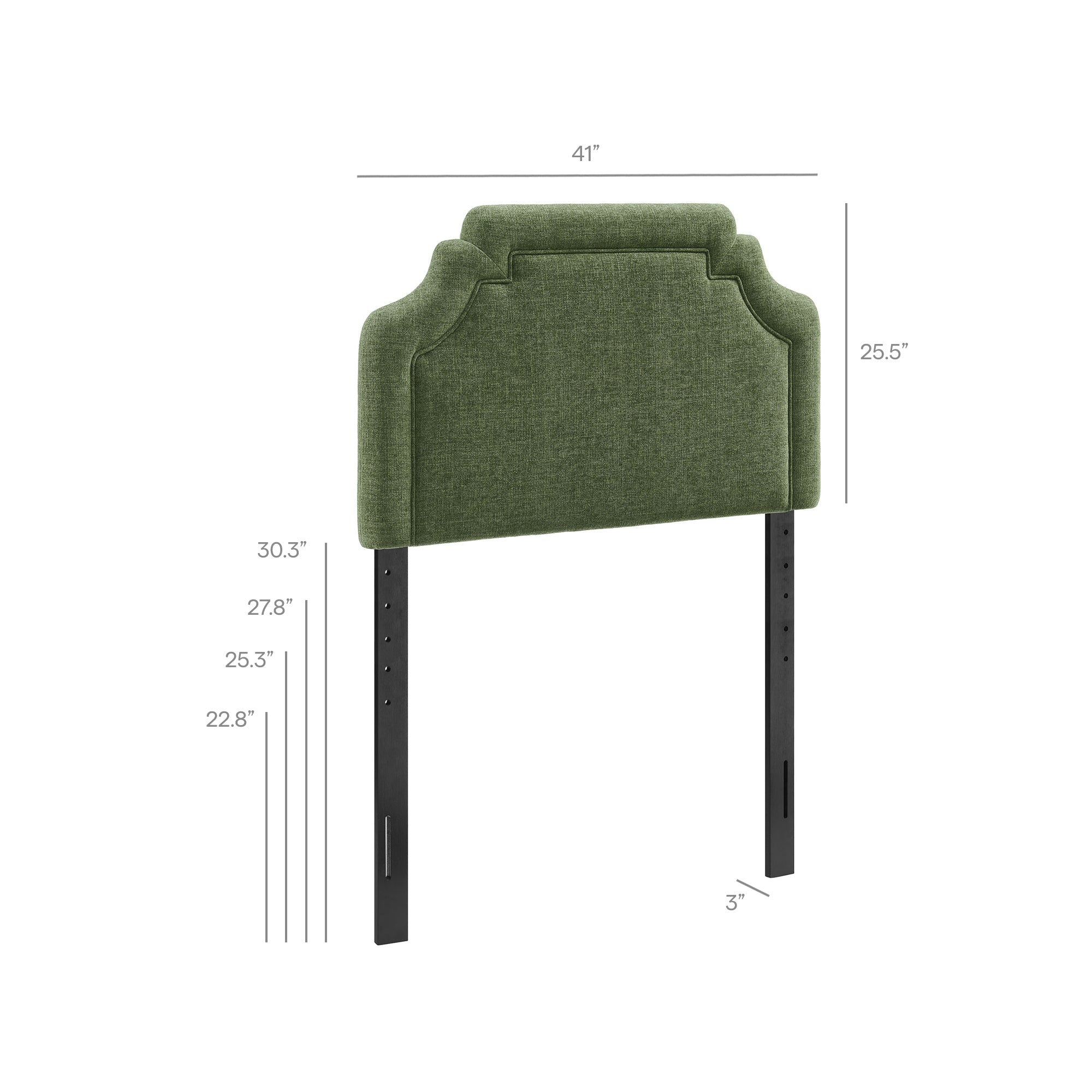 Magnolia Upholstered Fabric Twin Size Headboard - Foliage
