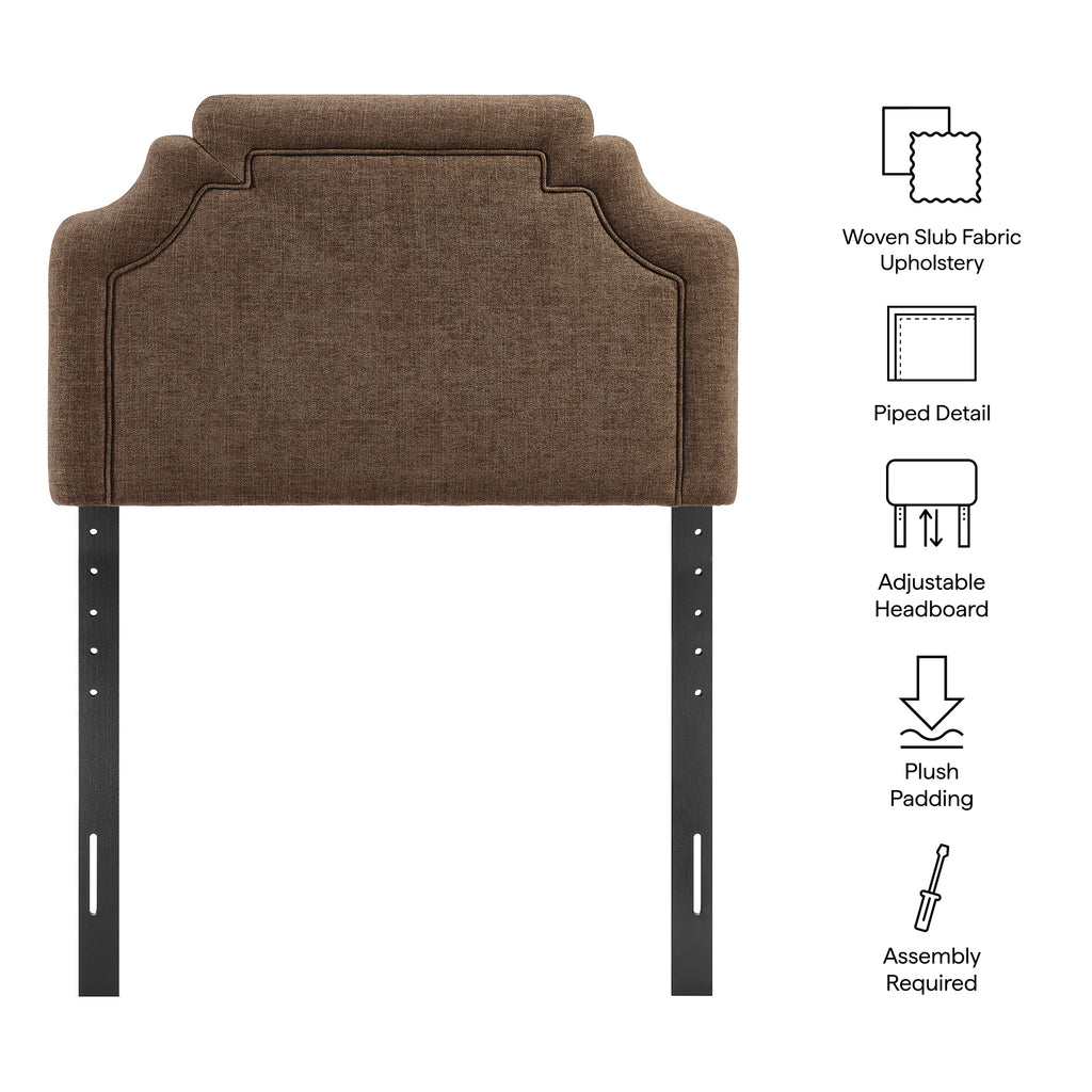 Magnolia Upholstered Fabric Twin Size Headboard - Mocha