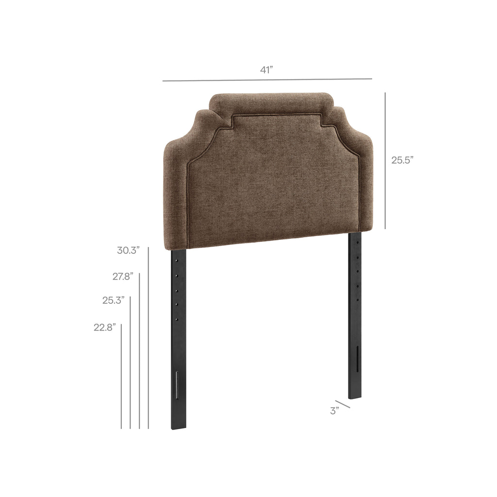 Magnolia Upholstered Fabric Twin Size Headboard - Mocha