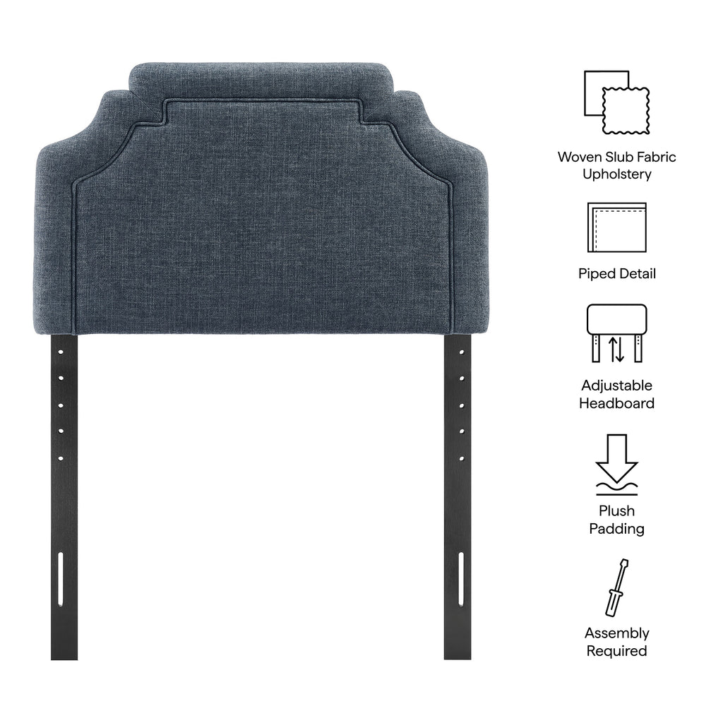 Magnolia Upholstered Fabric Twin Size Headboard - Slate Blue