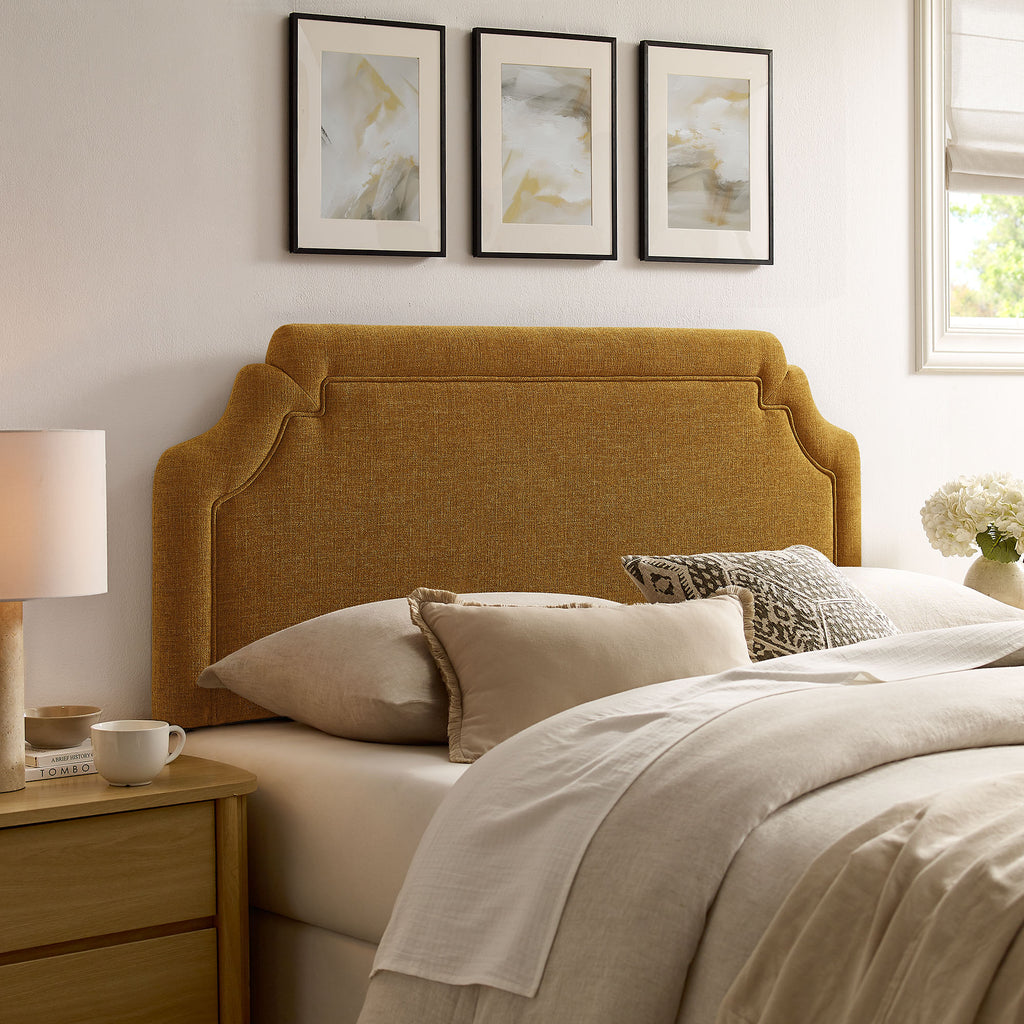 Magnolia Upholstered Fabric Full Size Headboard - Copper