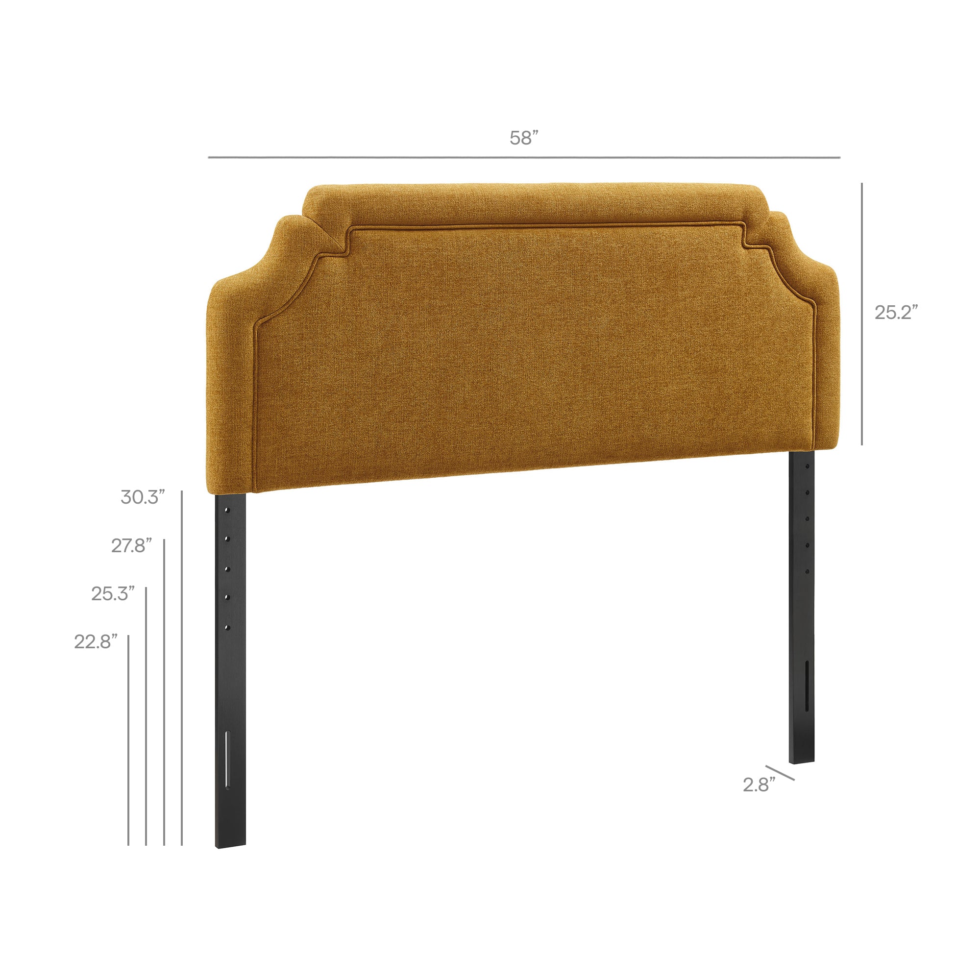 Magnolia Upholstered Fabric Full Size Headboard - Copper