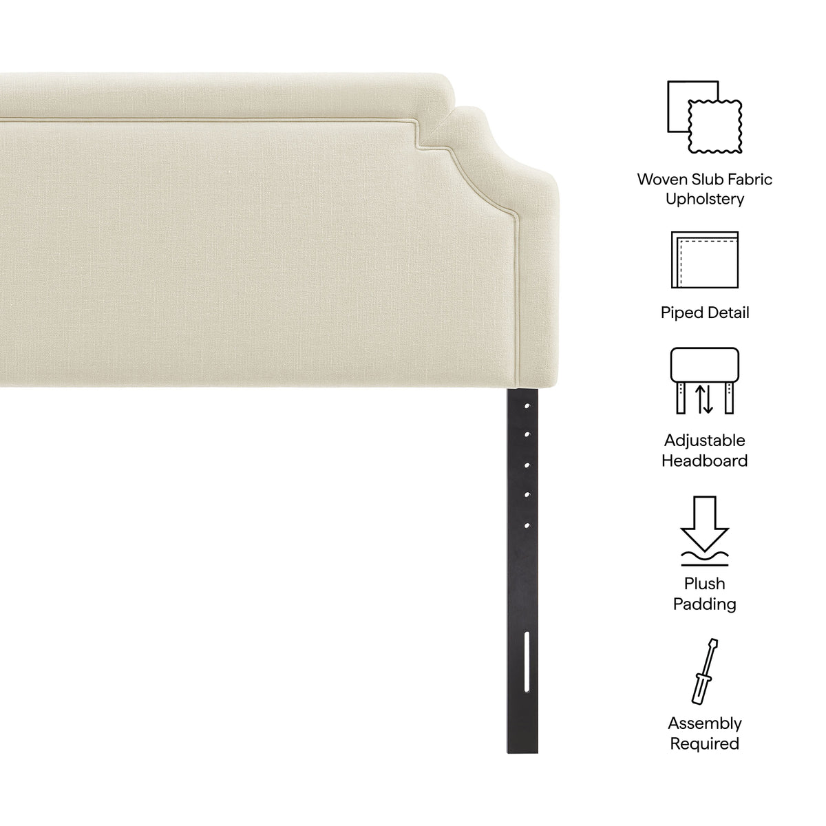Magnolia Upholstered Fabric Full Size Headboard - Ecru