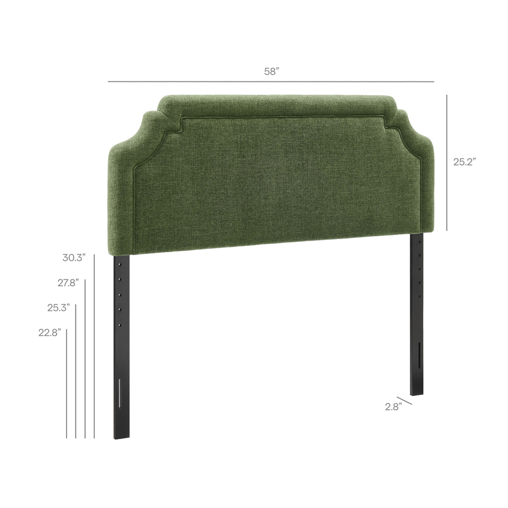 Magnolia Upholstered Fabric Full Size Headboard - Foliage