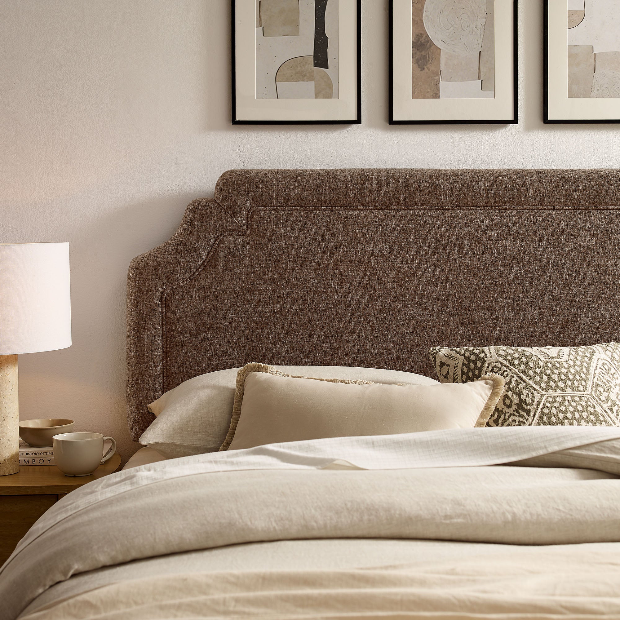 Magnolia Upholstered Fabric Full Size Headboard - Mocha