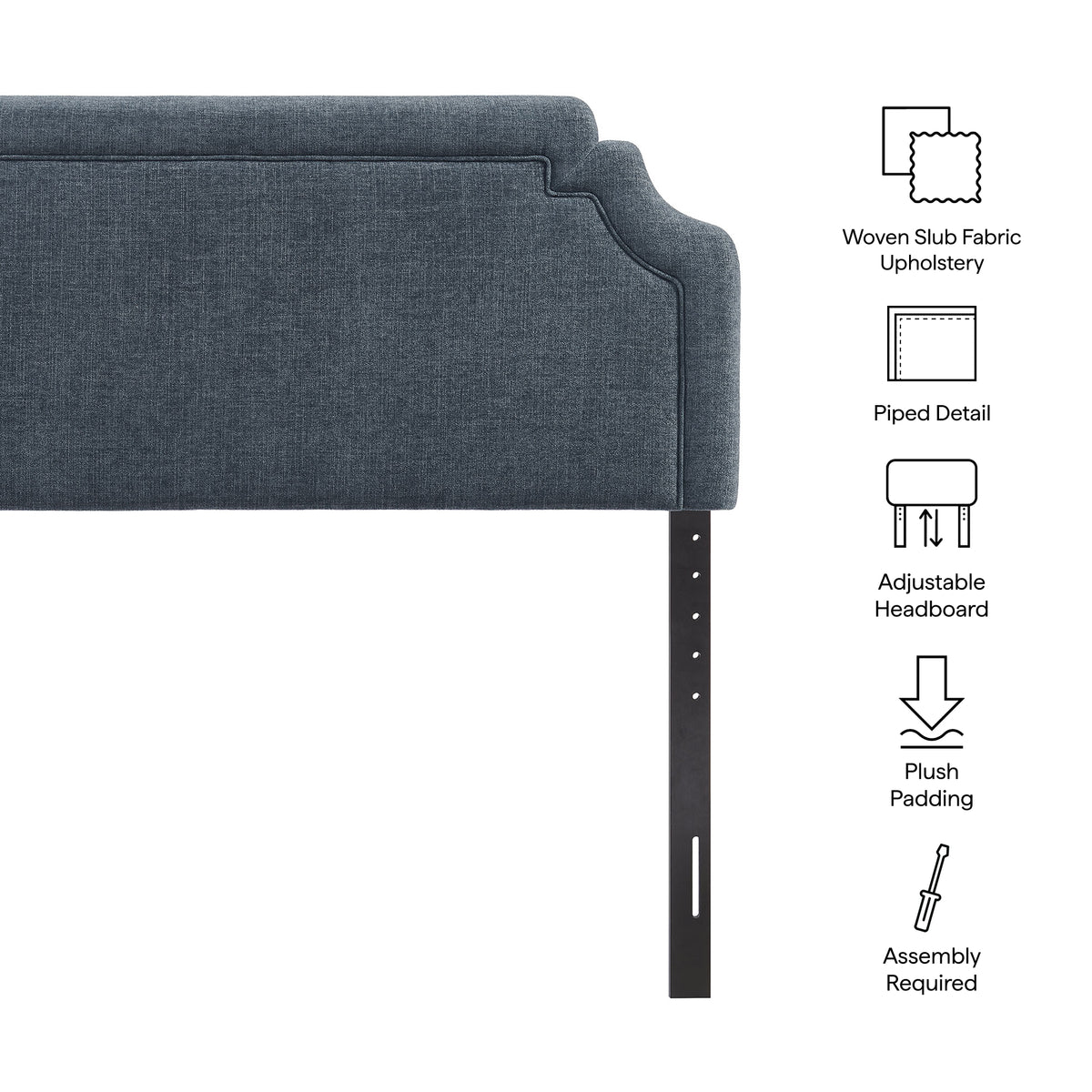 Magnolia Upholstered Fabric Full Size Headboard - Slate Blue
