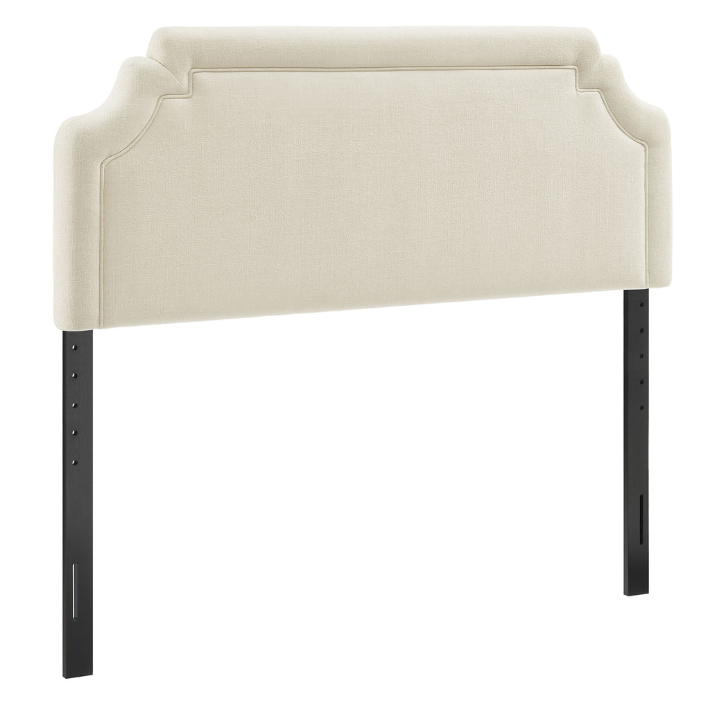 Magnolia Upholstered Fabric Queen Size Headboard - Ecru