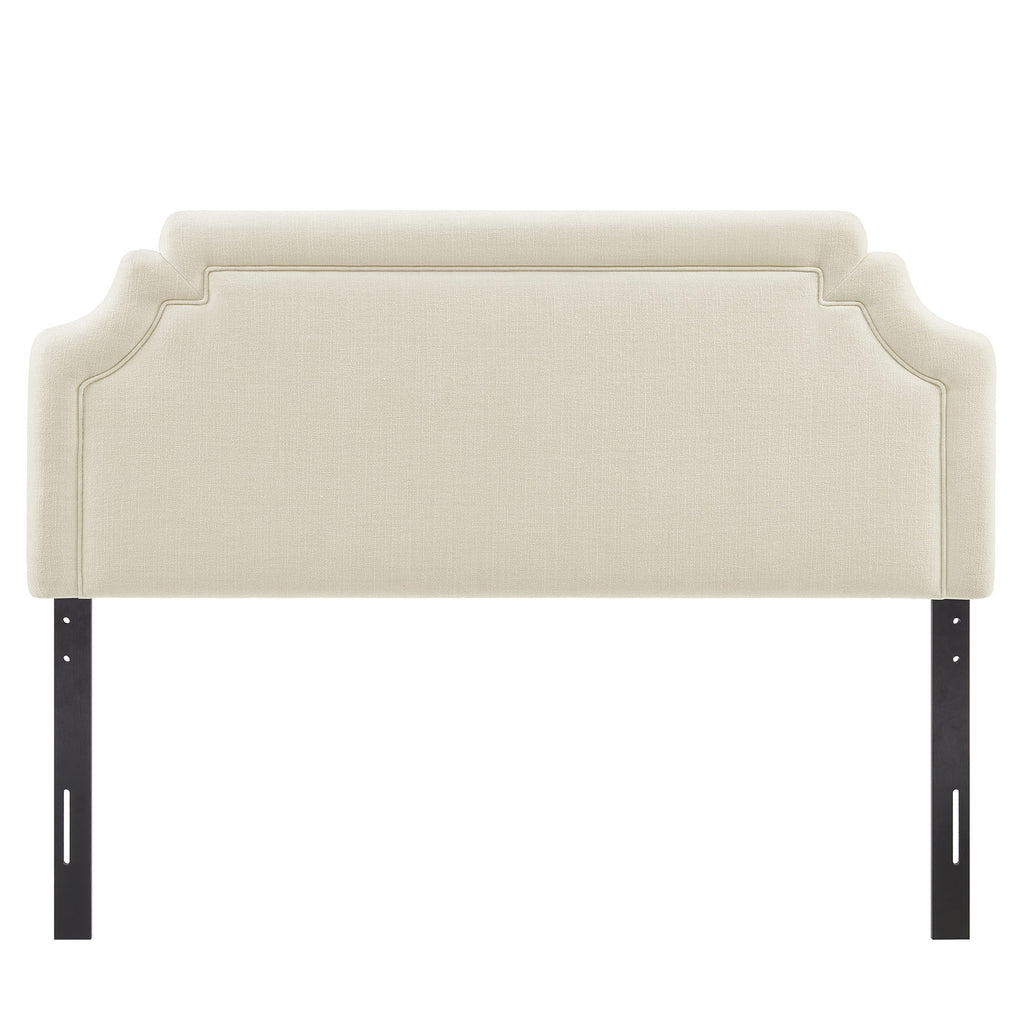 Magnolia Upholstered Fabric Queen Size Headboard - Ecru