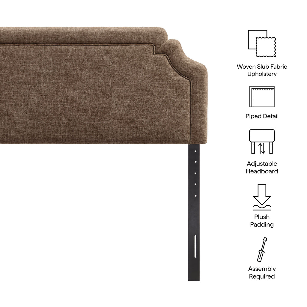 Magnolia Upholstered Fabric Queen Size Headboard - Mocha