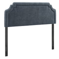 Magnolia Upholstered Fabric Queen Size Headboard - Slate Blue