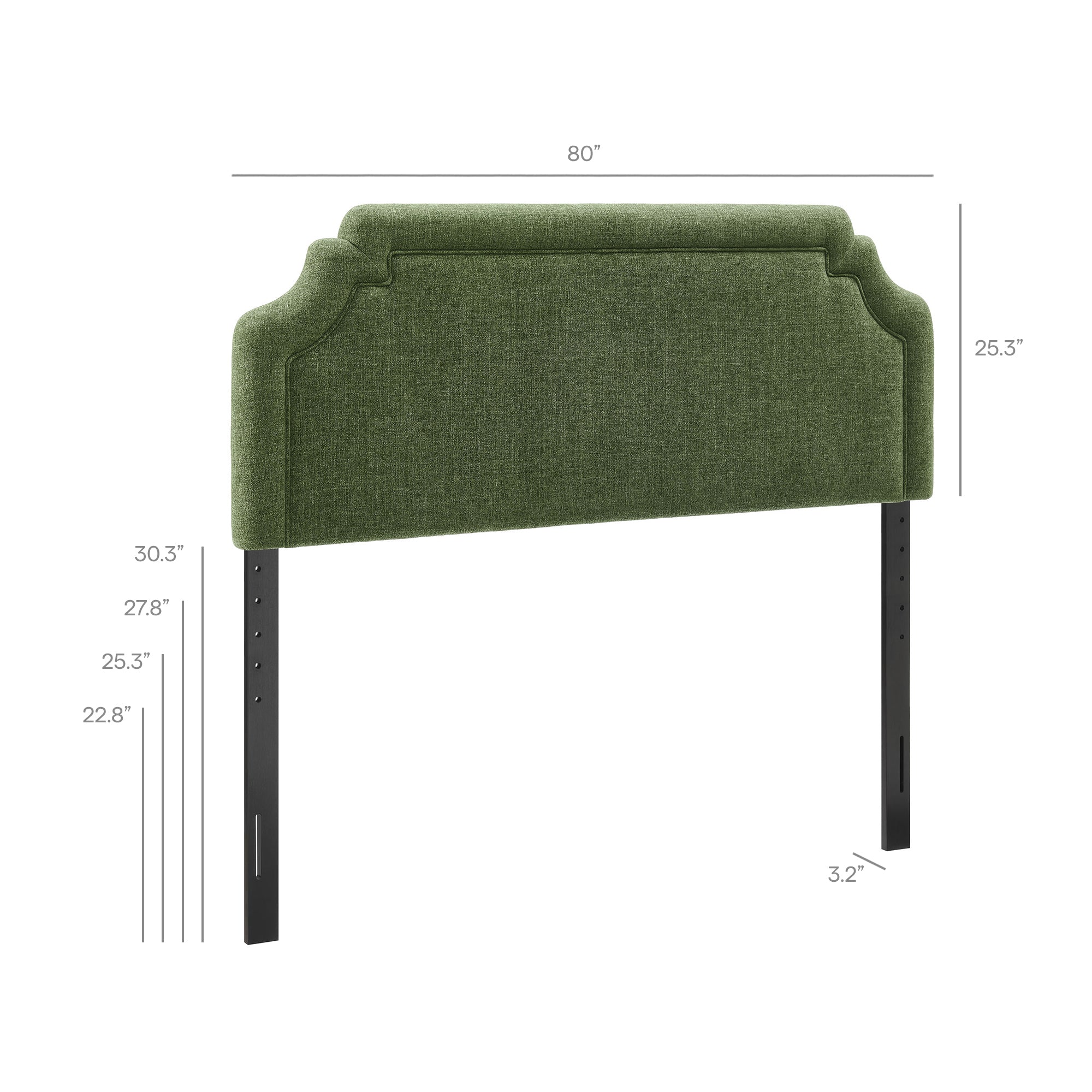 Magnolia Upholstered Fabric King Size Headboard - Foliage