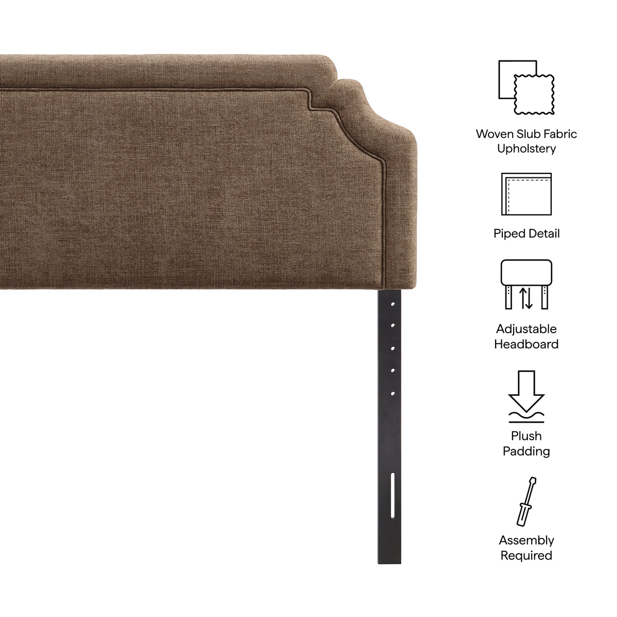 Magnolia Upholstered Fabric King Size Headboard - Mocha