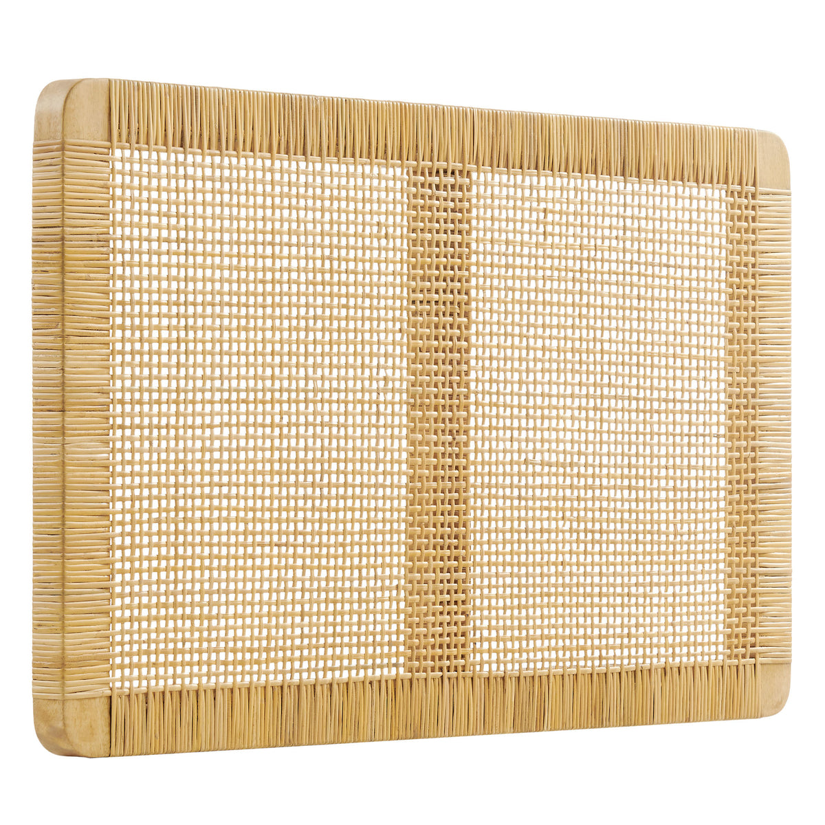 Sandy Wall Mounted Wood and Rattan Twin Size Headboard - Natural Rattan
