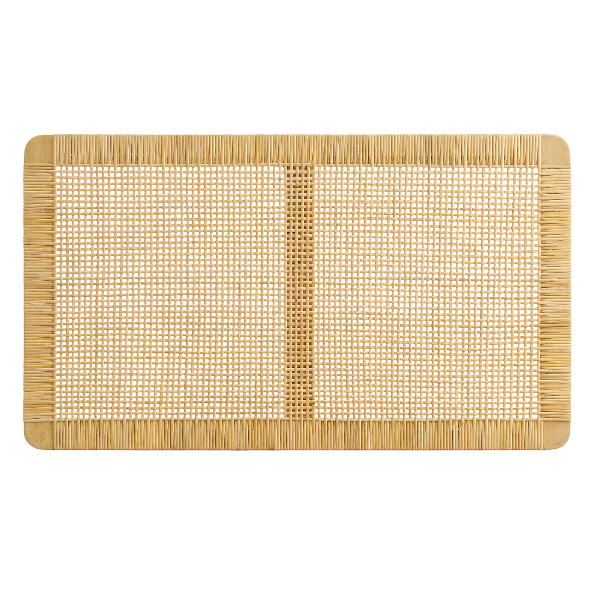 Sandy Wall Mounted Wood and Rattan Twin Size Headboard - Natural Rattan