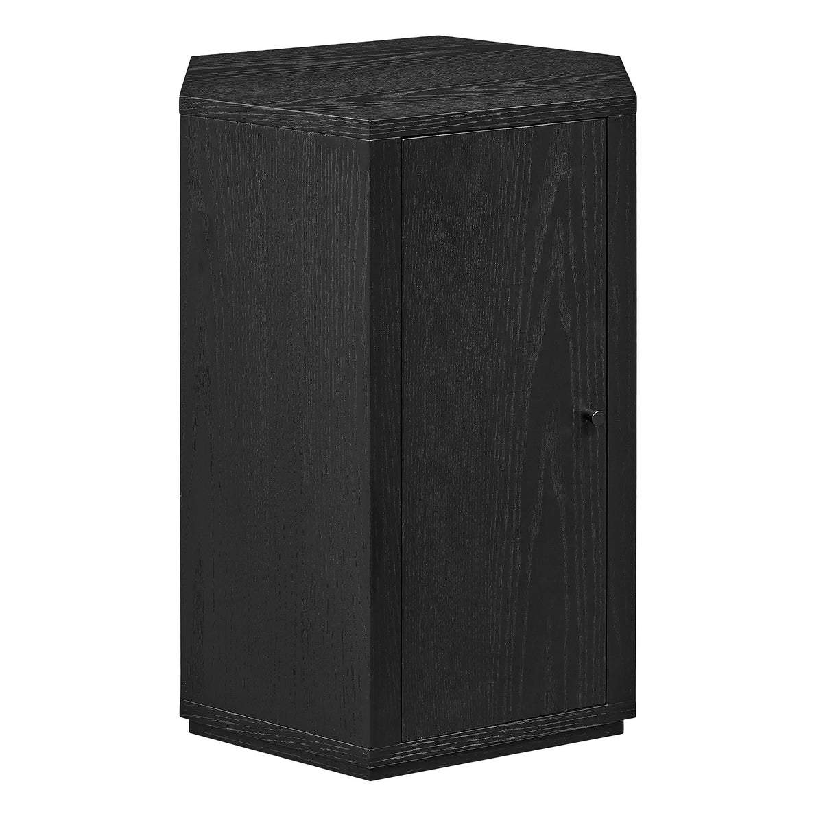 Kade Faceted Wood Side Table - Black
