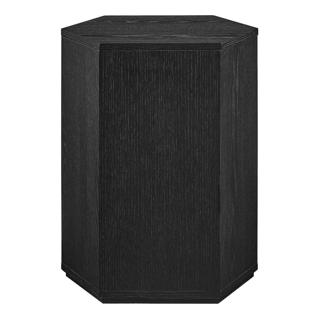 Kade Faceted Wood Side Table - Black