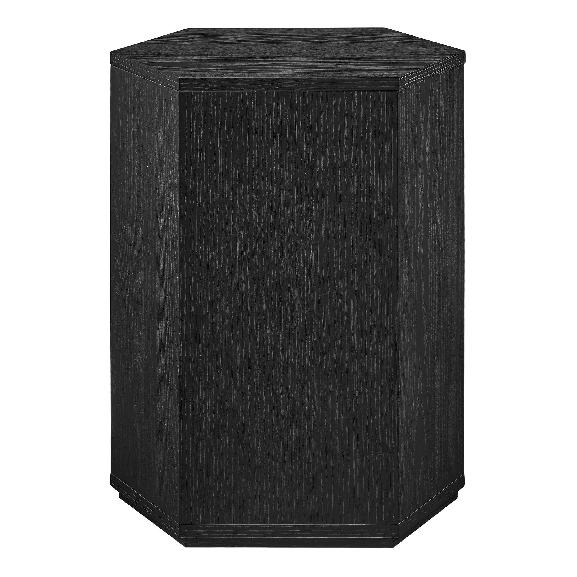 Kade Faceted Wood Side Table - Black