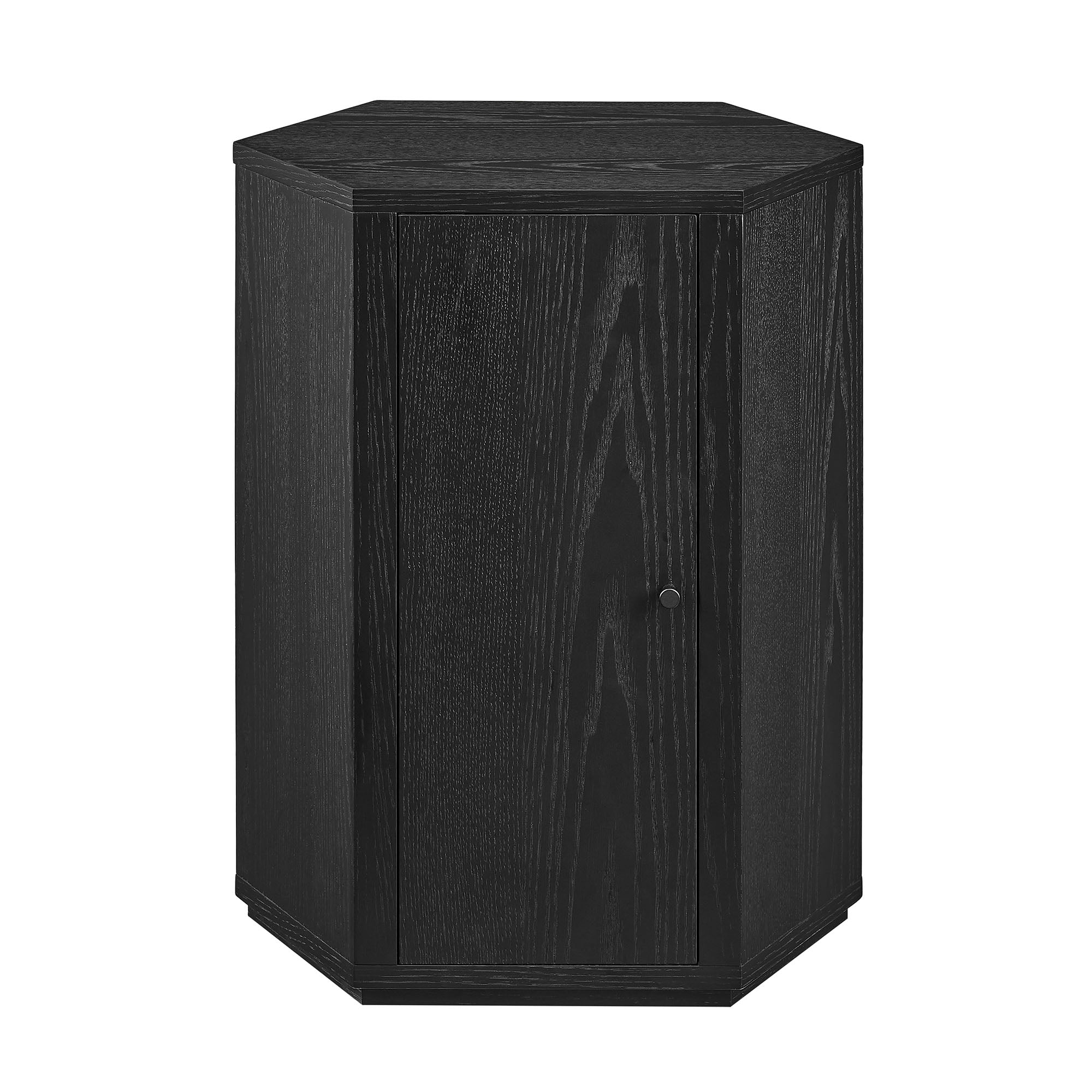 Kade Faceted Wood Side Table - Black