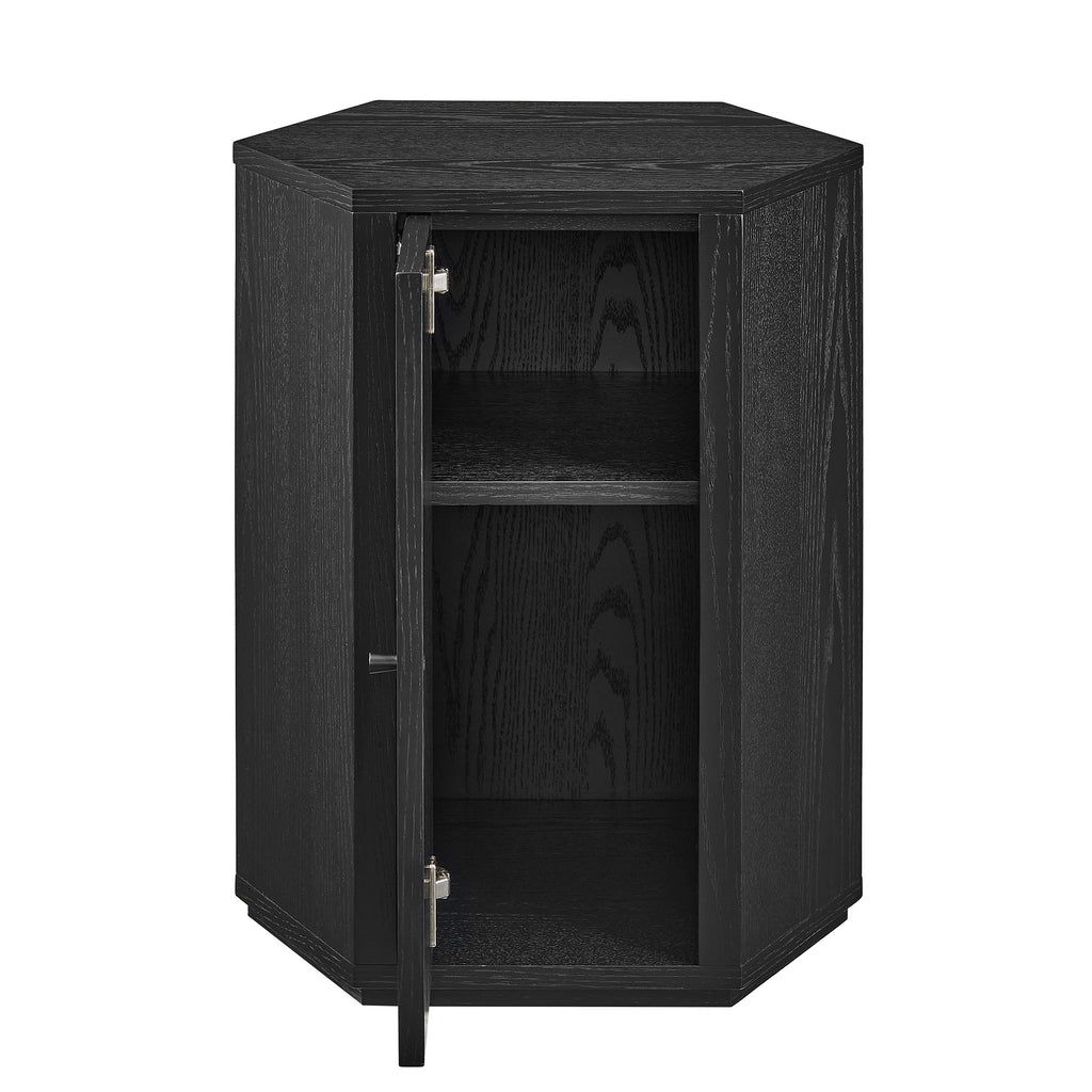 Kade Faceted Wood Side Table - Black