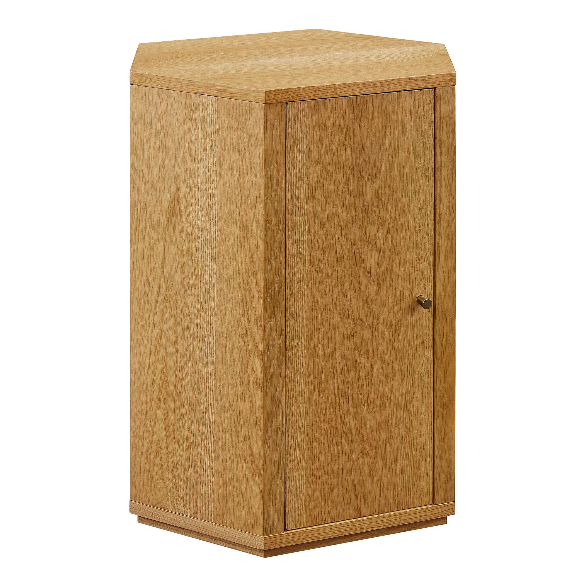 Kade Faceted Wood Side Table - Natural